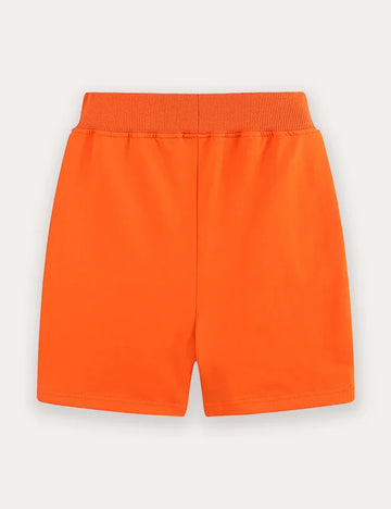 Animal Embroidered Cotton Shorts